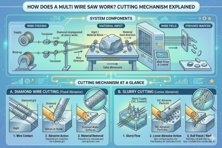 How Does a Multi Wire Saw Work? Cutting Mechanism Explained 8 How Does a Multi Wire Saw Work Cutting Mechanism Explained