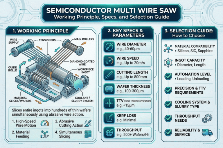 Semiconductor Multi Wire Saw Working Principle, Specs, and Selection Guide