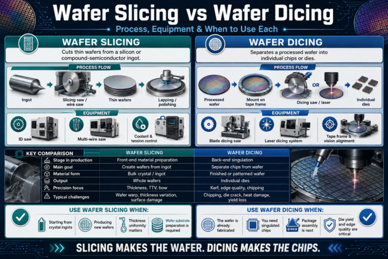Wafer Slicing vs Wafer Dicing: Process, Equipment & When to Use Each