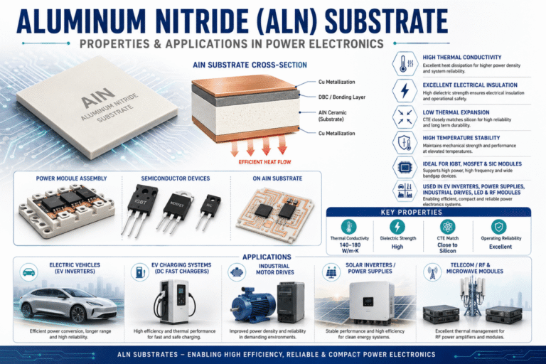 Aluminum Nitride (AlN) Substrate: Properties & Applications in Power Electronics 12 Aluminum Nitride (AlN) Substrate: Properties & Applications in Power Electronics